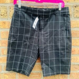 NWT Banana Republic Shorts Windowpane Plaid Bermuda Sz 2